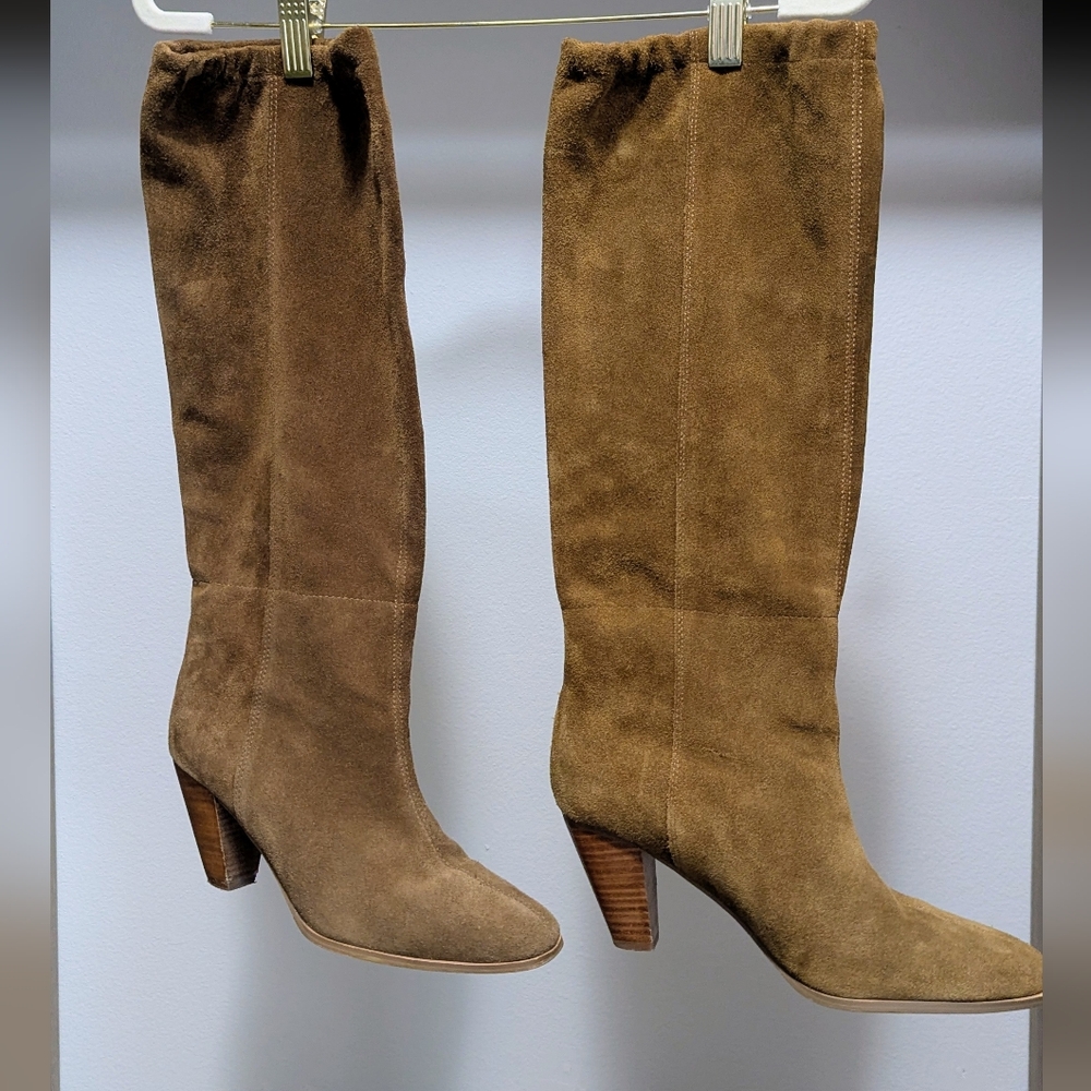 Express Tall Suede Knee-High Boots in Brown